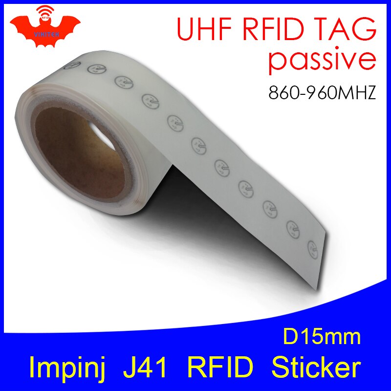 UHF RFID tag sticker Impinj J41 wet inlay 915mhz 900 868mhz 860-960MHZ Higgs3 EPCC1G2 6C smart adhesive passive RFID tags label