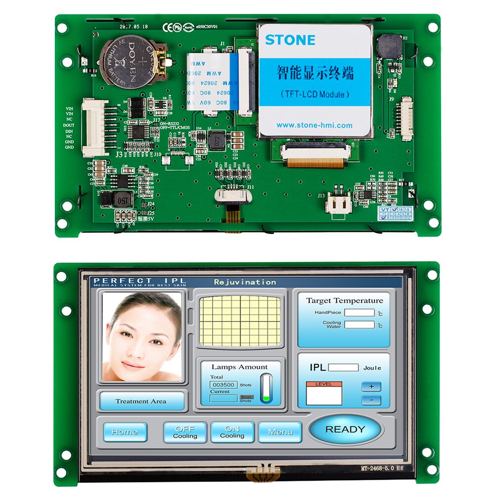 5.0 Inch HMI TFTLCD Screen Module with Intelligent Controller + Serial Interface for Industrial Control 100PCS