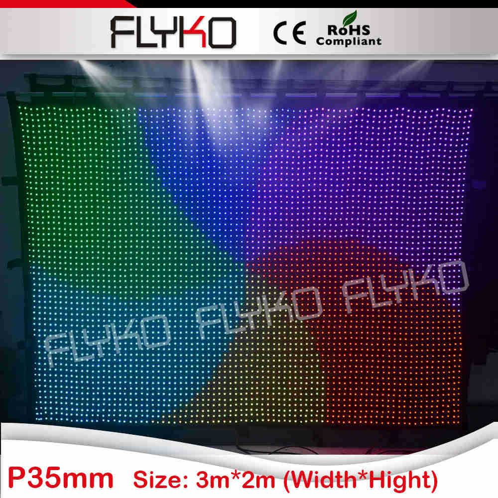 dj light disco party lighting flexible led curtain P35mm 3x2m