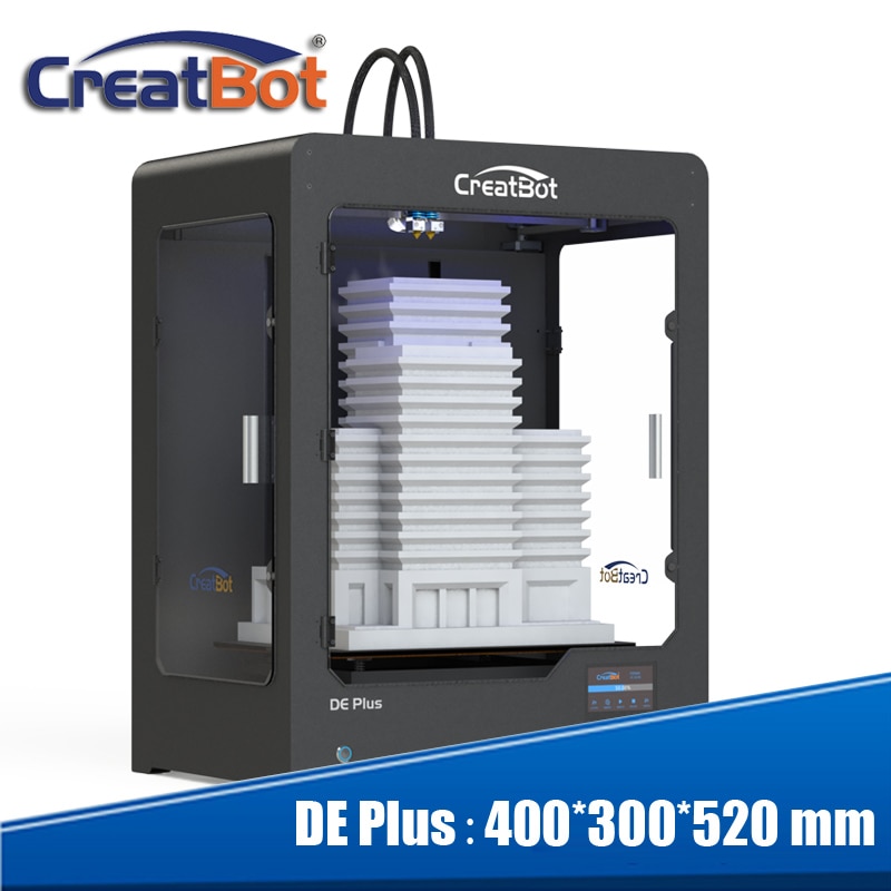 best selling DE plus 02 3d printer machine dropship dual extruders DIY modeling super big size free 2 spools ABS/PLA filament