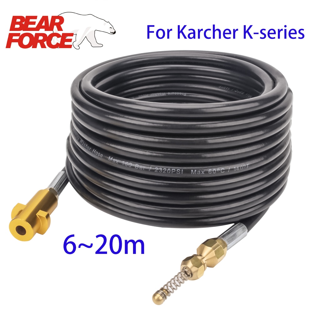 6~20 Meters 2320psi 160bar High Pressure Washer Sewer Drain Water Cleaning Hose Pipe Cleaner for Karcher K2 K3 K4 K5 K6 K7