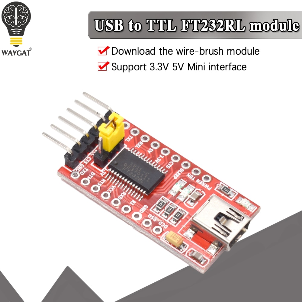 WAVGAT FT232RL FTDI USB 3.3V 5.5V to TTL Serial Adapter Module for Arduino FT232 Mini Port.Buy a good quality Please choose me