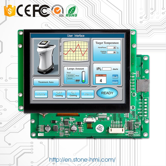 5.0" Embedded/ Open Frame Touchscreen LCD with Controller Board Support PIC/ Any MCU 100PCS