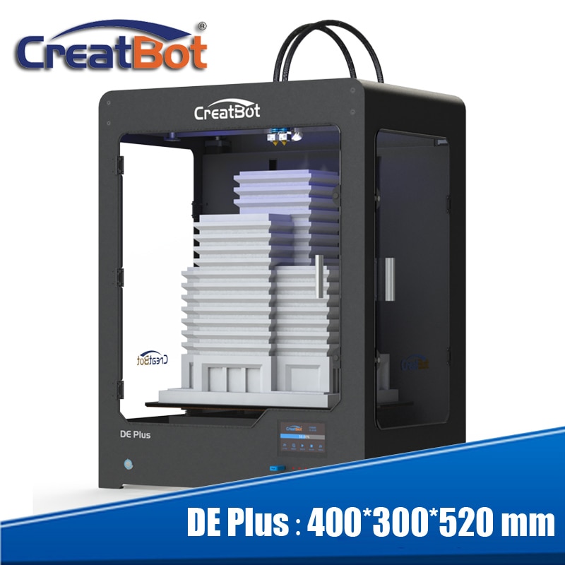 Creatbot 0.4mm Nozzle three 400 degree extruders Metal Frame Build Size 400*300*520 mm 3 PLA/ABS 3D printer DE plus 03(DF03)