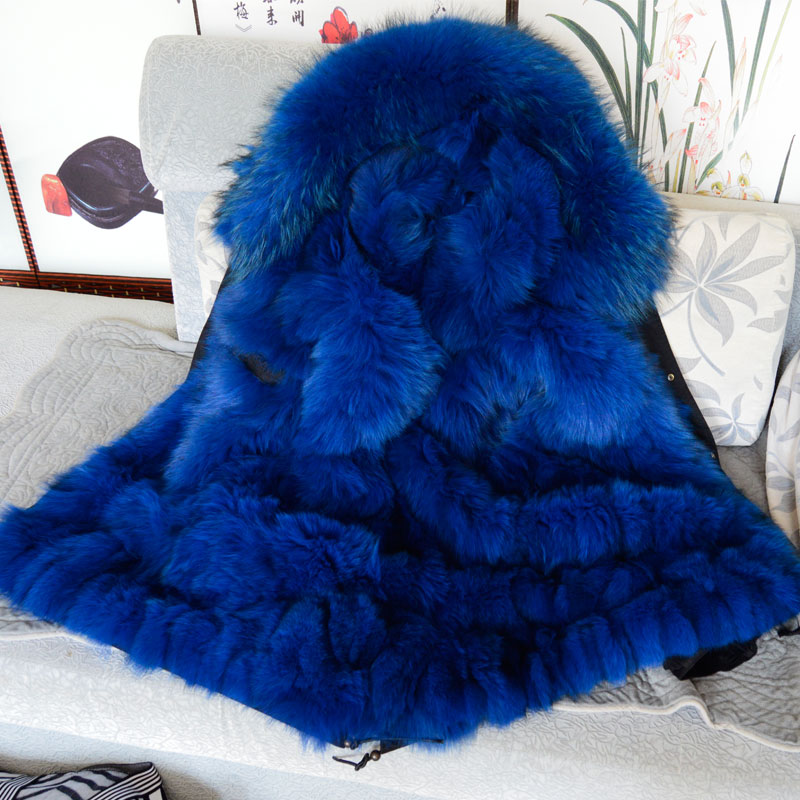 Black parka, blue fox fur,real blue fox fur,real natual fully fox fur coat,Mr&mrs winter wear black parka