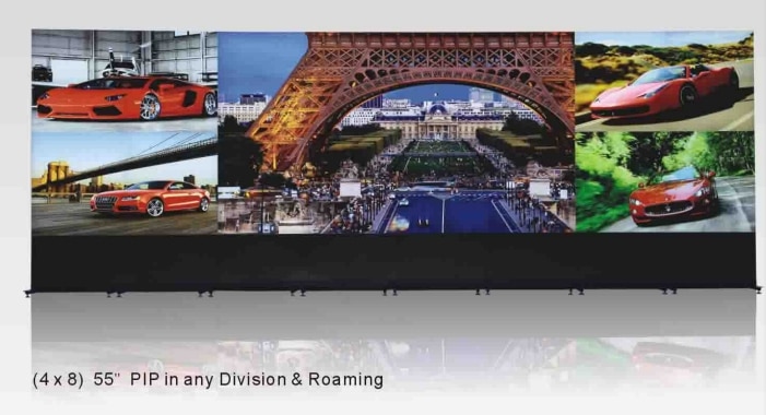 8x4pcs 55inch panel 0mm bezel Spliced lcd video wall in any division roaming Video Surveillance CCTV Monitor Display