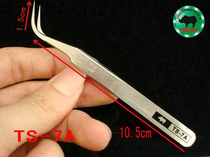 Japanese RHINO TS-7A Tweezers Curved High-precision Super Hard Super Sharp Forceps For Repairing Watch or Mobile