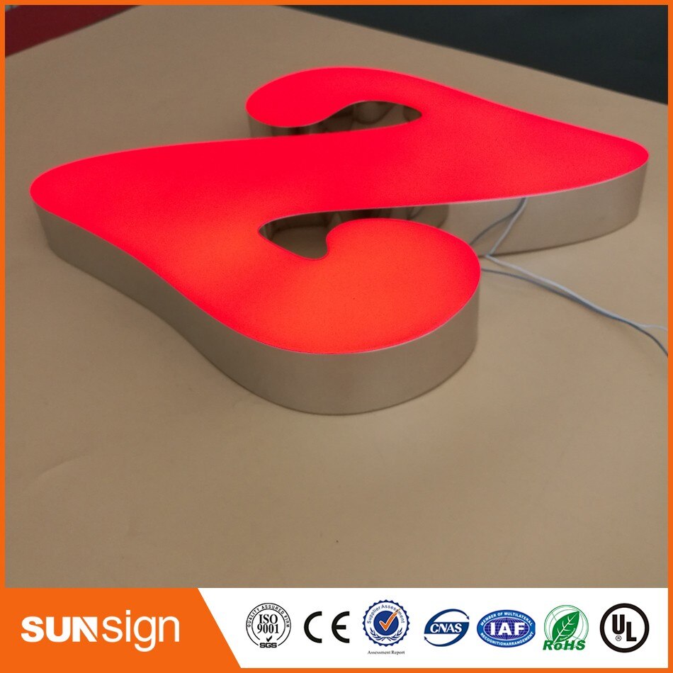 Outdoor advertising led acrylic letters stainless steel channel letter