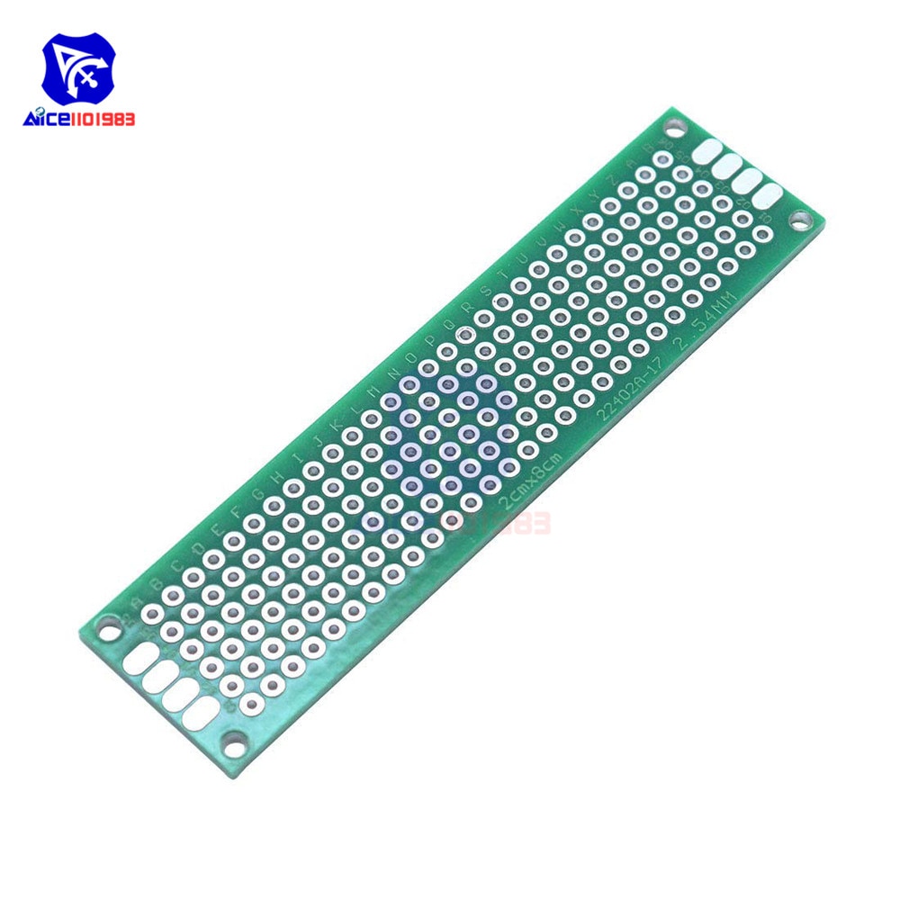 diymore 1 Piece FR4 Glass Fiber DIY Double-Sided Prototype Board 2x8cm Double Sided Universal Printed Circuit Board