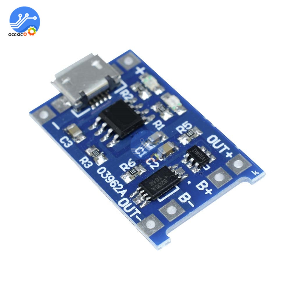 Micro USB 5V 1A 18650 Lithium Battery Charger Module Charging Board With Protection Dual Functions