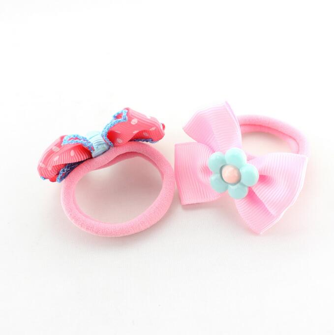 200pcs/lot Pink Polyester Grosgrain RIbbon Hair bow with Resin Sunflower for School Kids