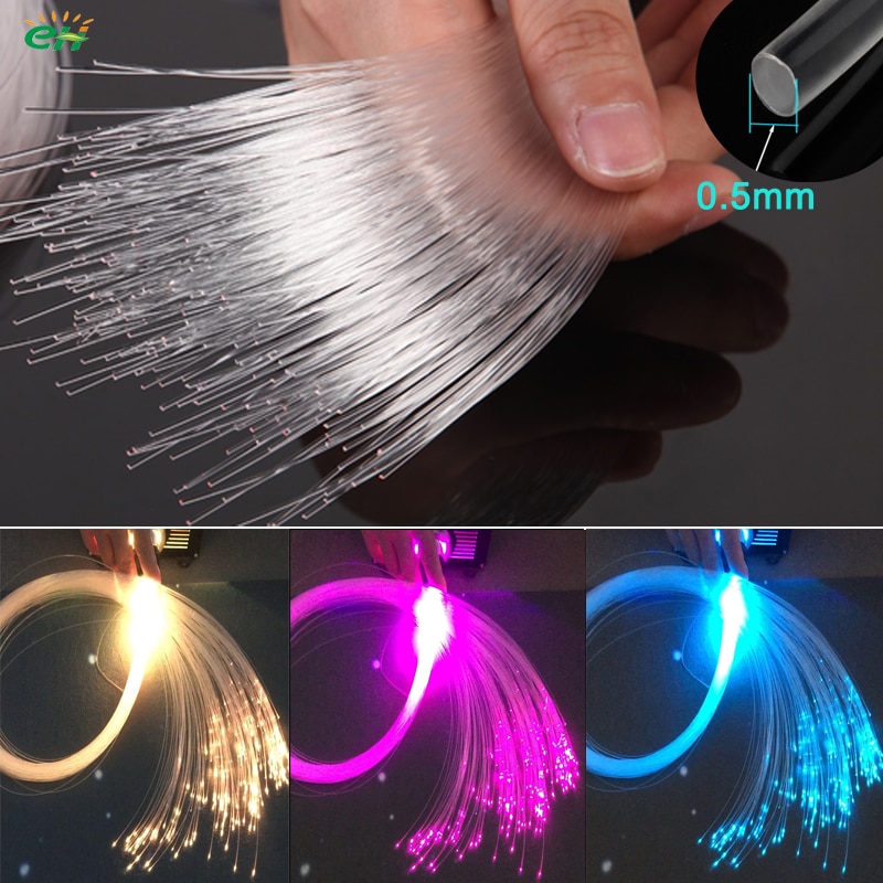 Meter price 0.5mm PMMA plastic end glow ceiling star light fiber optic cable for lighting