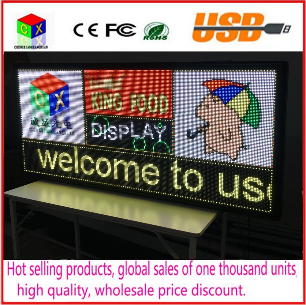 P6 Outdoor RGB full-color LED display size 25x 55 inches advertising video,image and text led sign