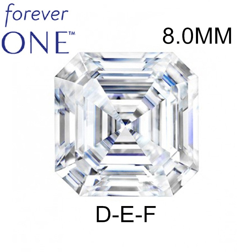 Testing Positive Colorless 2 Carat VS DEF Color Charles Colvard Forever One Asscher Cut Moissanite Loose Gem stone Super Quality