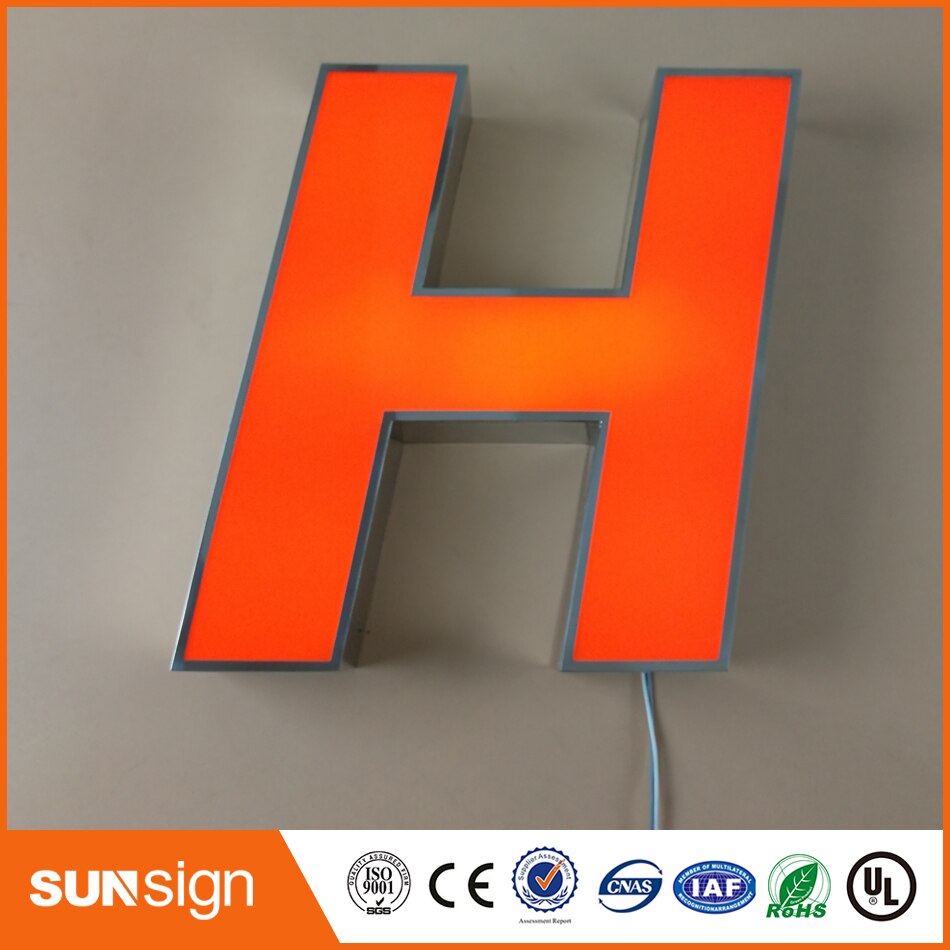 outdoor decorative led lighted letter illuminated advertising sign face lit acrylic led lighted letters