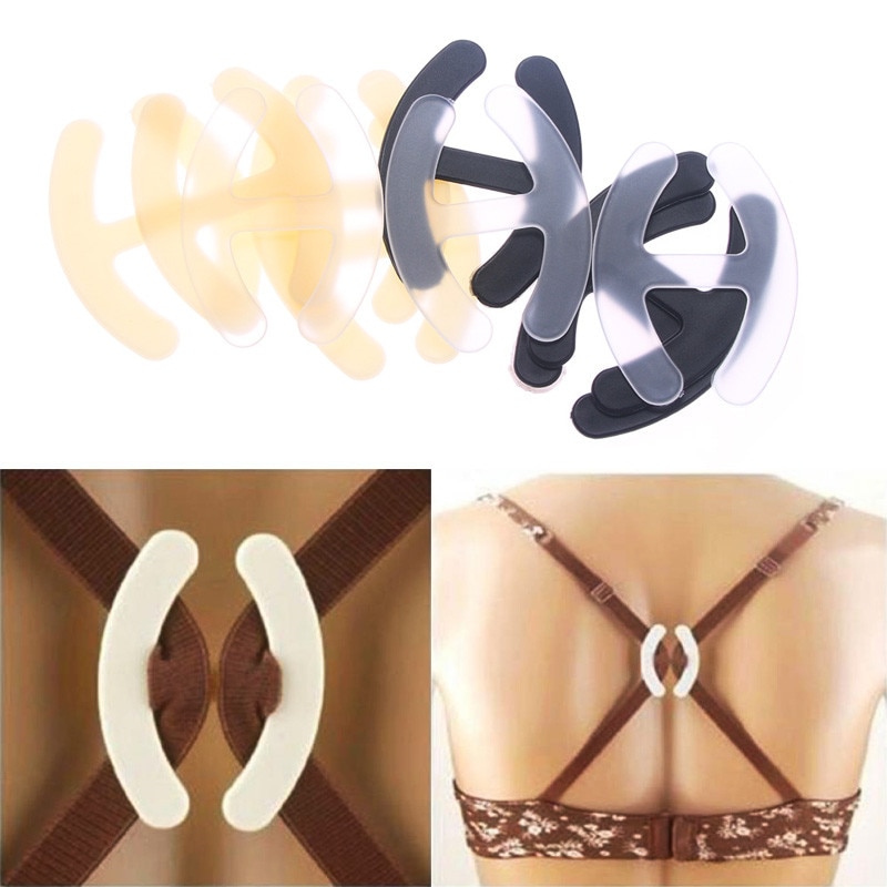 10 Pcs Webbing Bra Buckles Shadow-Shaped Buckle Bra Clip Strap Holders