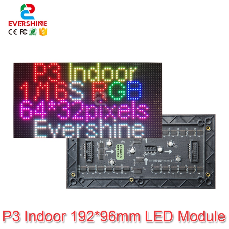 P3 led panel 192*96mm 64*32pixels 3in1 1/16 Scan Indoor SMD2121 3in1 RGB full color P3 led module video wall