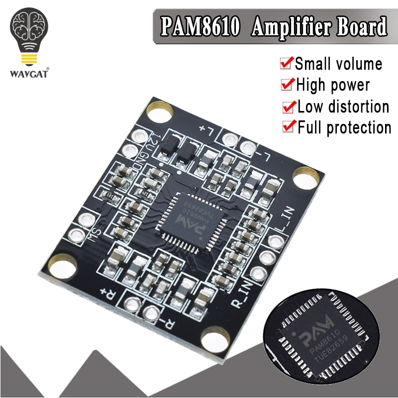 WAVGAT PAM8610 digital power amplifier board 2 x15w dual channel stereo mini class D power amplifier board