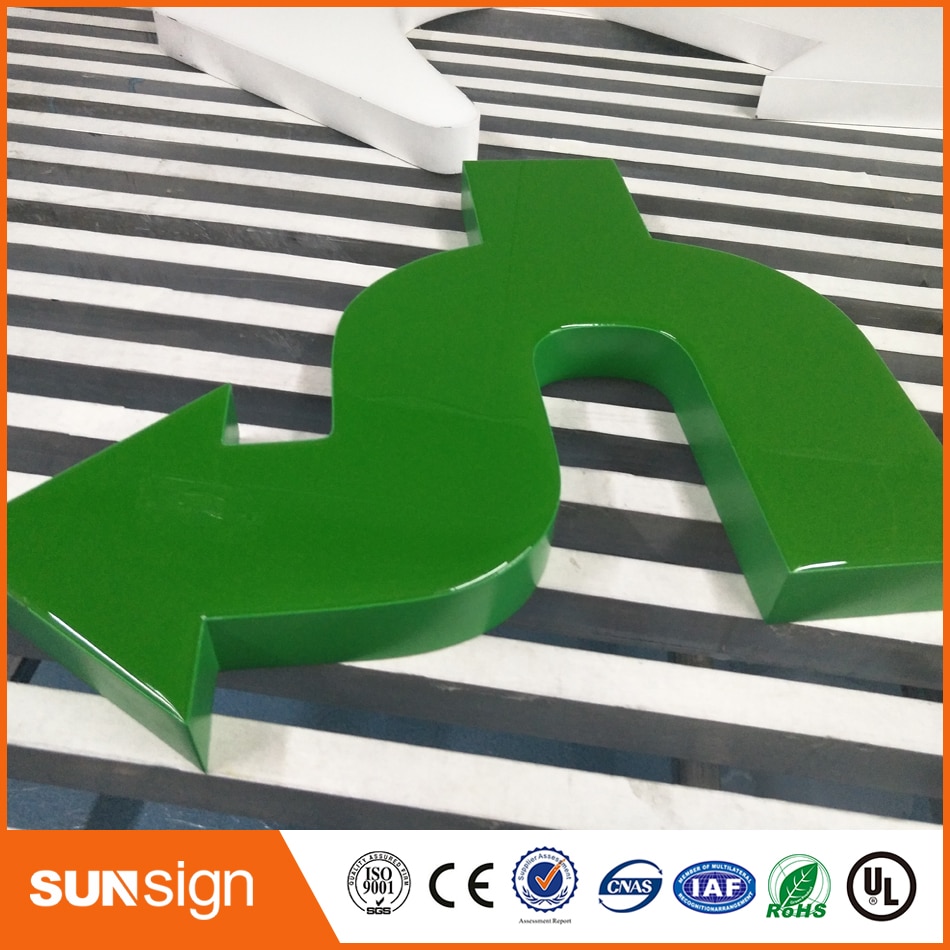 customer Water proof resin Epoxy led letters signs outdoor outlet Advertising light letters store logo