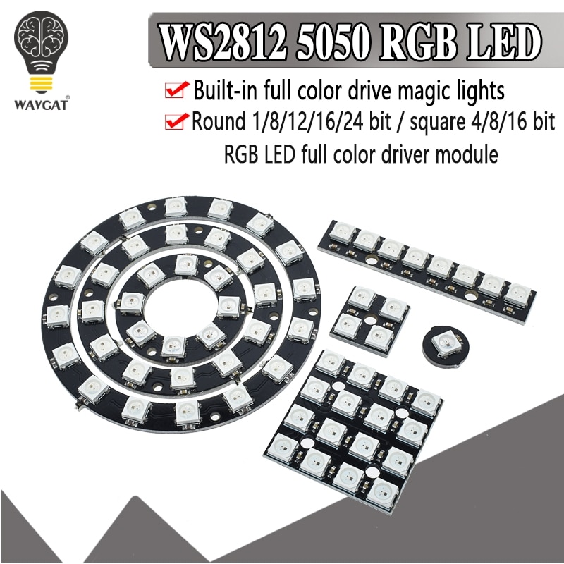 4 8 12 16 channel WS2812 WS2812B WS 2811 5050 RGB LED Lamp Panel Module 5V 1Bit 4Bit 8Bit 12Bit 16Bit 24Bit Rainbow LED Precise