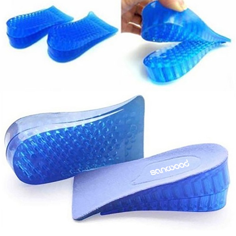 Silicone Lift Height Increase Double Layers Shoe Insoles Heel Insert Pad zapatos de hombre ортопедическая обувь 2019 hot sale