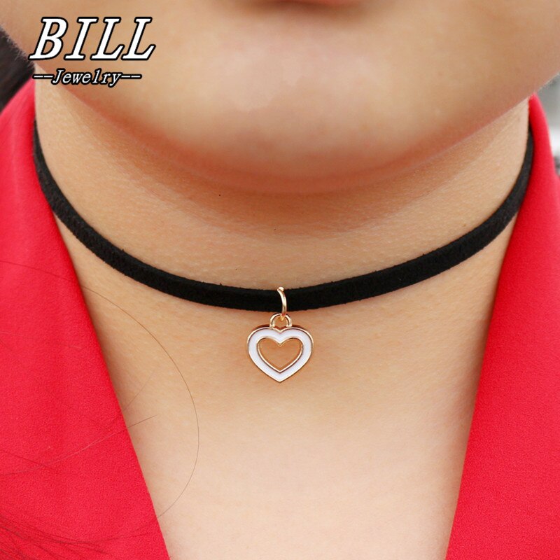 N2014 Velvet Chokers Necklaces For Women Heart LOVE Pendant Necklace Collares Fashion Jewelry Bijoux Colar 2018 One Direction