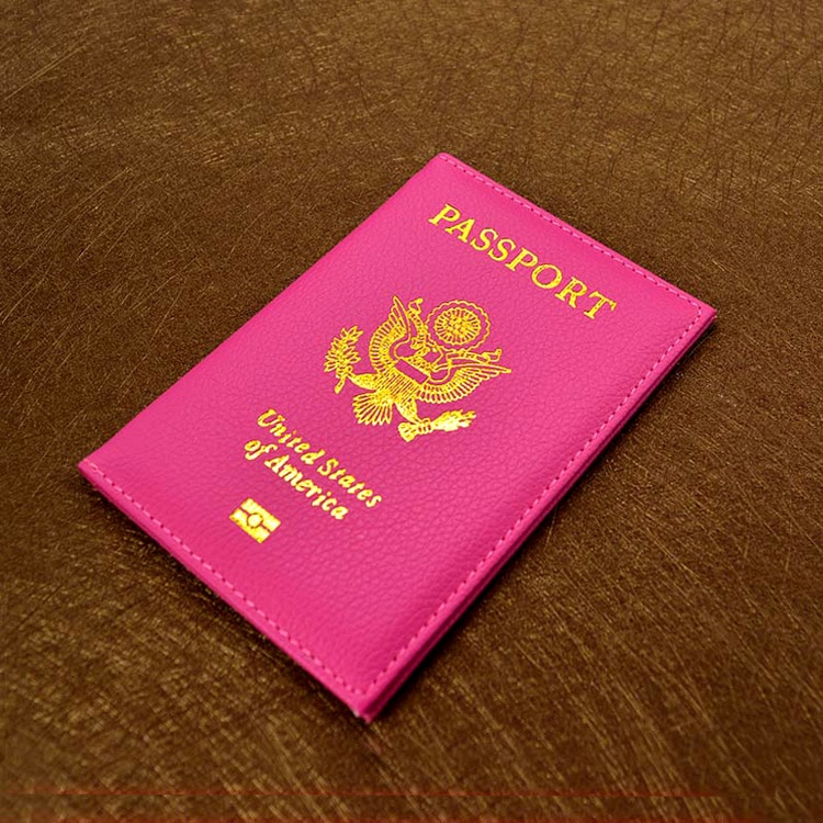 Personalised leather USA Passport Cover Customized Travel Passport holder American Wallet Covers for Passports Girls America