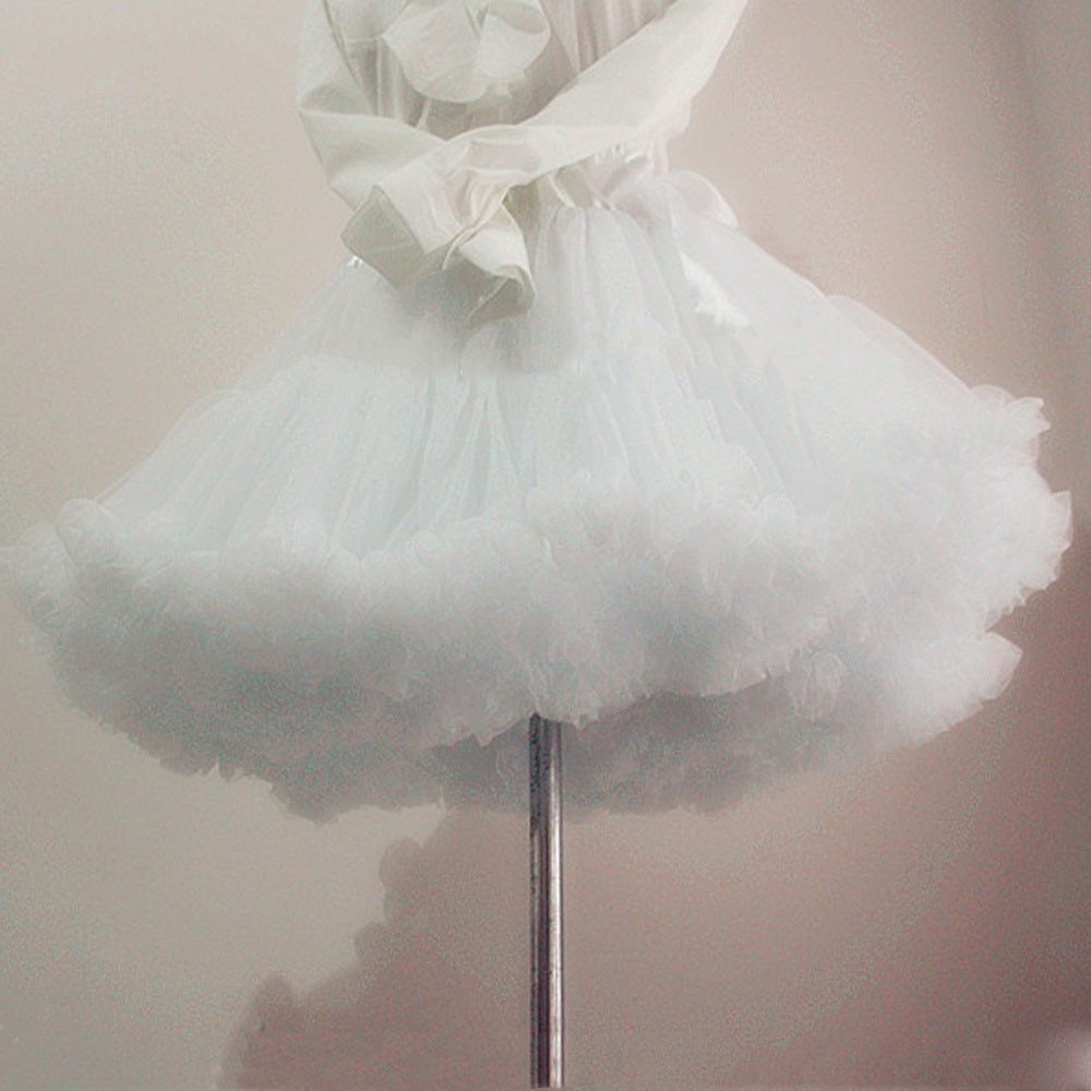 White Short Women Tulle Halloween Petticoat Crinoline Vintage Wedding Bridal Petticoat Underskirt Rockabilly Tutu