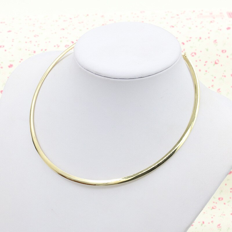 Women Chokers Necklaces Round Circle Torques Gold Silver Plated Metal Clavicle Chain Bib Jewelry Gothic Accessories Adjustable