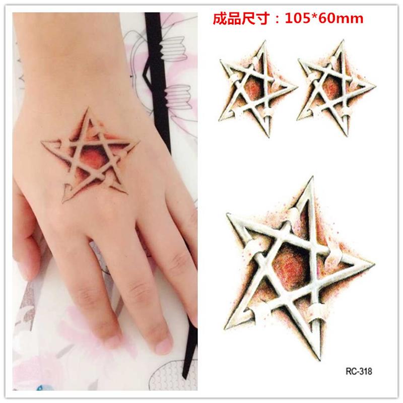 Body Art waterproof temporary tattoos for lady and women 3d personality stars design small arm tattoo sticker wholesales RC2318