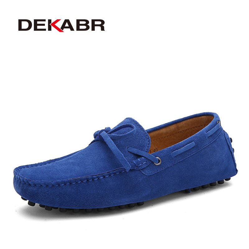 DEKABR Brand Big Size Cow Suede Leather Men Flats 2021 New Men Casual Shoes High Quality Men Loafers Moccasin Driving Shoes