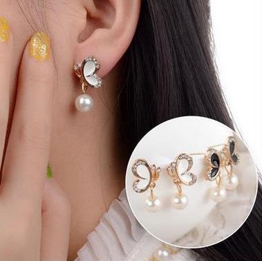 New Fashion Pearl Bow Earrings Ladies Jewelry Wedding Bride India Bohemian Big Earrings Wholesale Gift