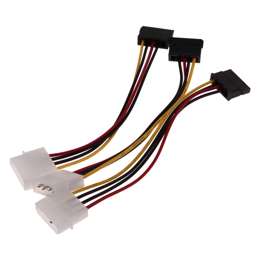 3Pcs IDE to Serial ATA SATA Hard Drive Power Adapter Cable Cord 4 Pin IDE to 15 Pin SATA HDD CD ROM Drives Wire Line