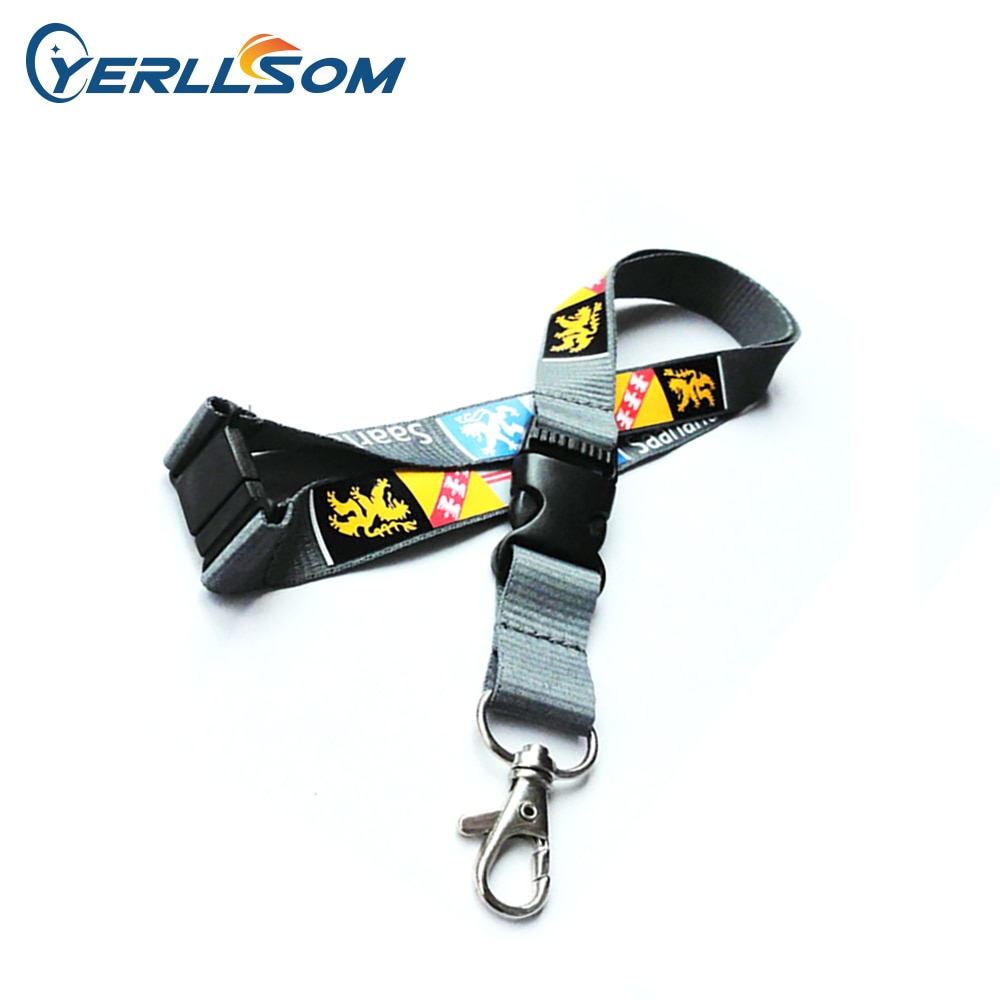 15mm*90cm lanyards 500PCS/Lot Customized Polyester Both side printed logo lanyards with Bulldog or Lobster claw Y060729