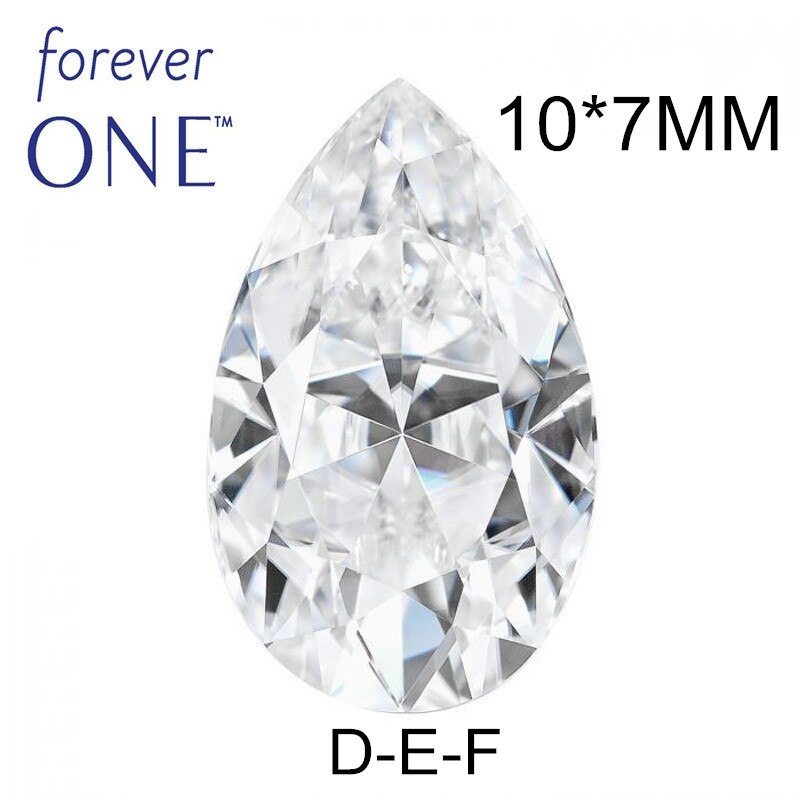 Positive Test Certified Two Carat Effect Fancy Pear Cut VS DEF Color Moissanite Loose Diamond Stones Charles Colvard Forever One