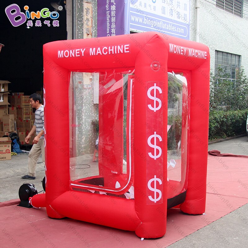 Free delivery 1.7*1.5*H2.2M Inflatable Money Machine Inflatable Money Catching / Grab Machine with fan blower hot toys