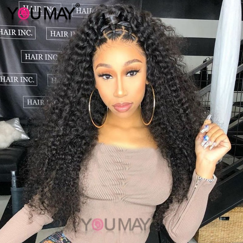 Glueless Full Lace Human Hair Wigs 250 Density Brazilian Kinky Curly Wig Pre Plucked Full Lace Wig For Women Remy Hair You May