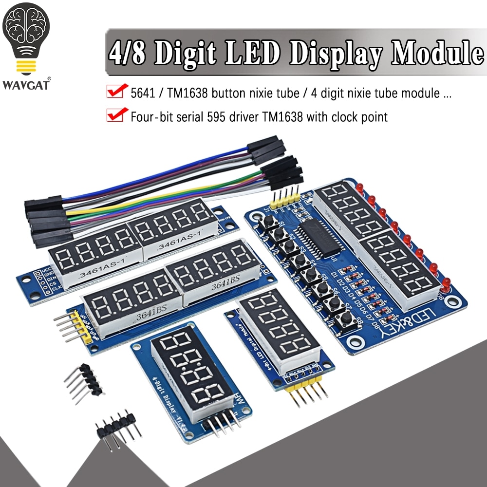 TM1638 Module TM1637 4 Key Display For AVR Arduino MAX7219 Digital LED Tube 8-Bit 74HC595