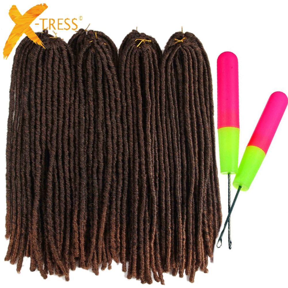 Synthetic Faux Locs Crochet Braids Hair Dreadlocks Knotless Hook Dreads Ombre Color Braiding Hair Extensions For Women X-TRESS