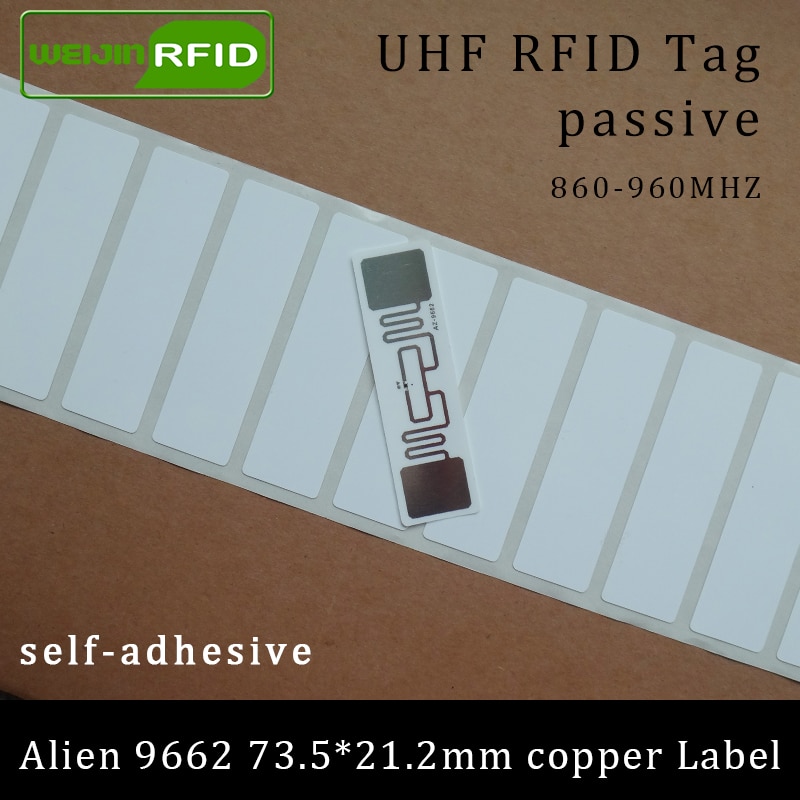 UHF RFID tag Alien 9662 printable copper paper label 915mhz 900mhz 868mhz 860-960MHZ Higgs3 EPC 6C adhesive passive RFID label