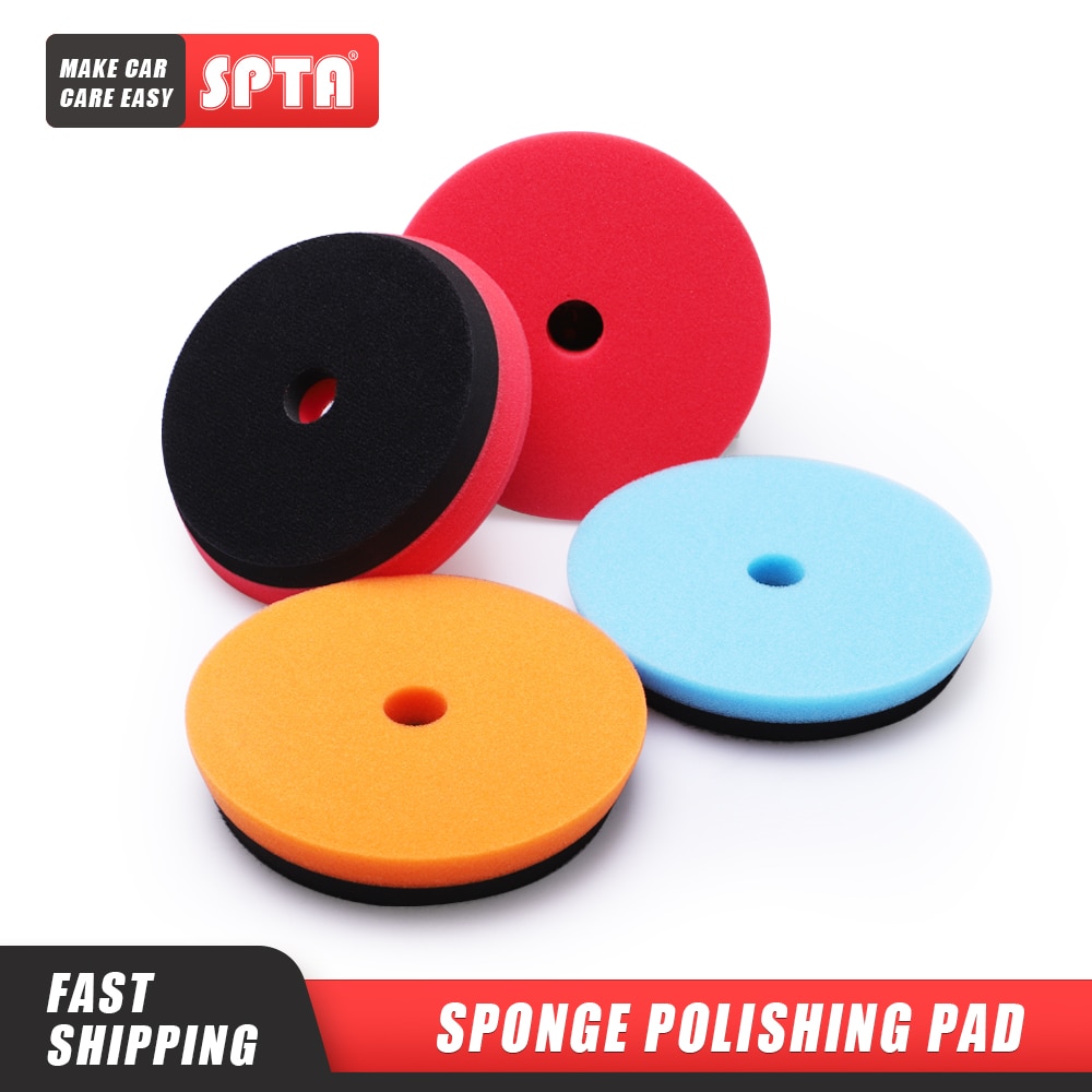 SPTA Compound Polishing Pads for 5 inch Polisher Buffing Buffer Pad Set For DA / RO Dual action Car Polisher Sander-Select Color