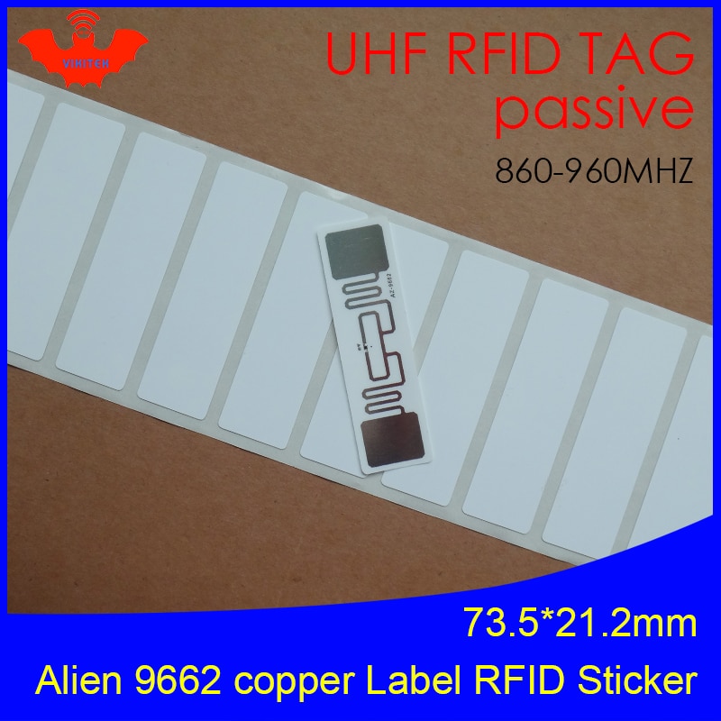 UHF RFID tag Alien 9662 printable copper paper label 915mhz 900mhz 868mhz 860-960MHZ Higgs3 EPC 6C adhesive passive RFID label