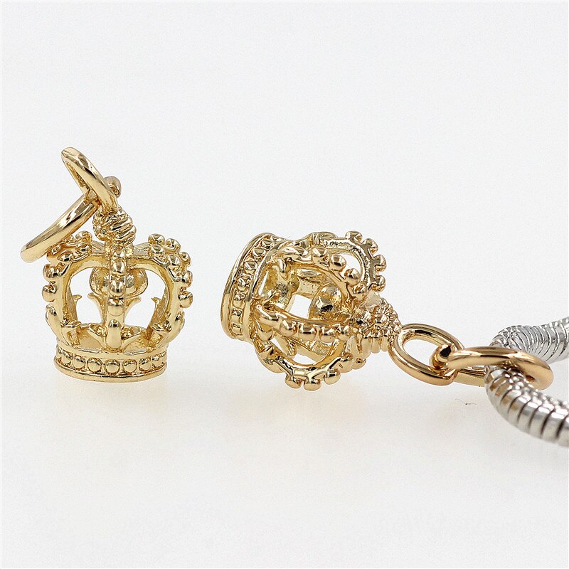 Crown Charm Pendant DIY Beads Fit Pandora doar Charms bracelets Fashion Jewelry DIY Making