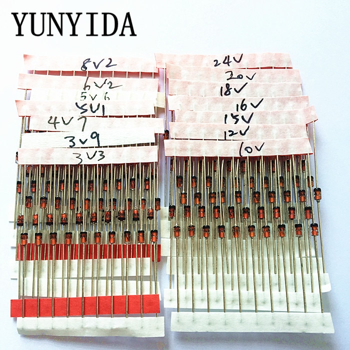 14values*10pcs=140pcs 1W Zener diode kit DO-41 3.3V-30V component diy kit free shipping