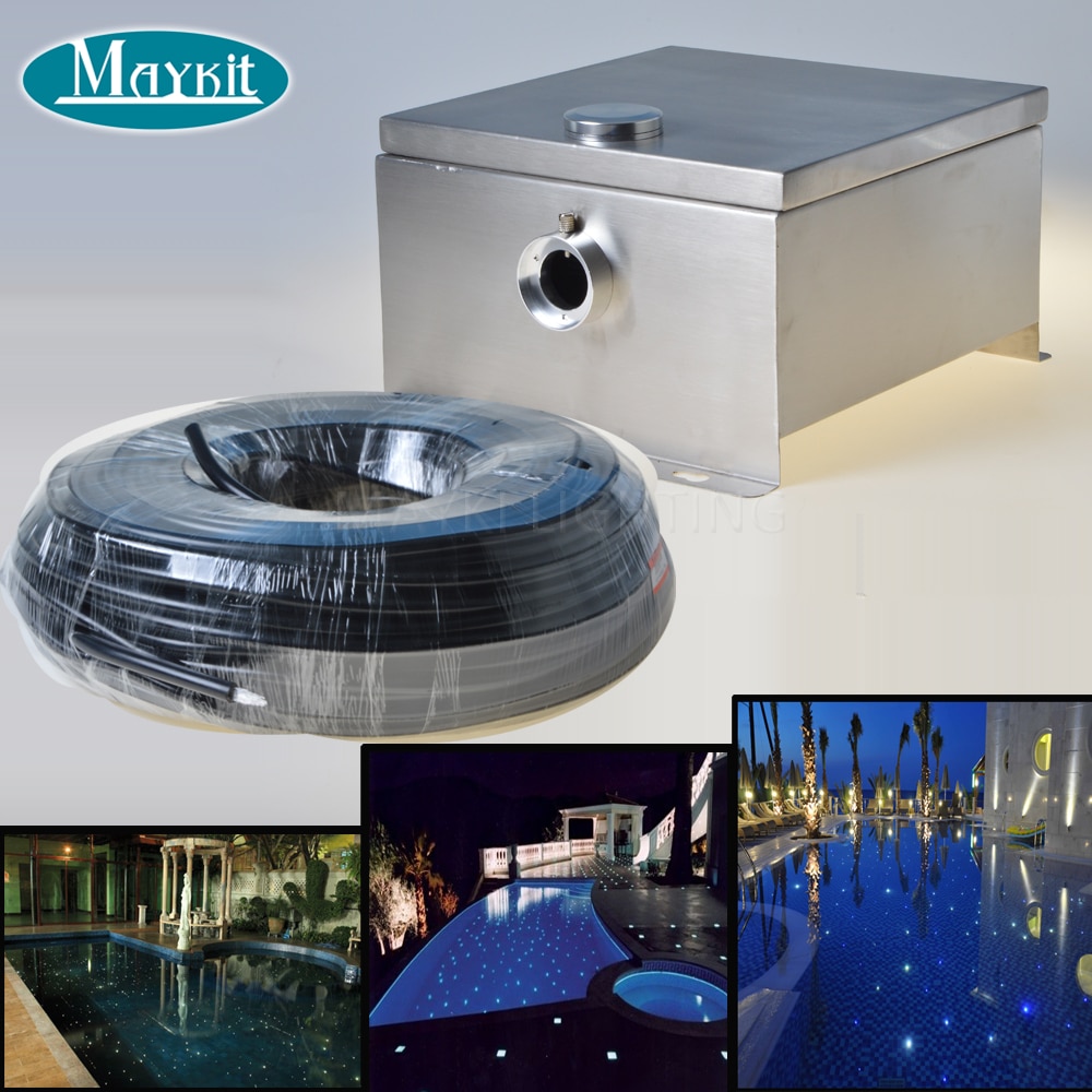Maykit Fiber Optic Pool Light 80w Dmx For 1.5 Sticker Star With Ip44 Waterproof Led End Emitter Pvc Sheathed Fiber Pool Decor