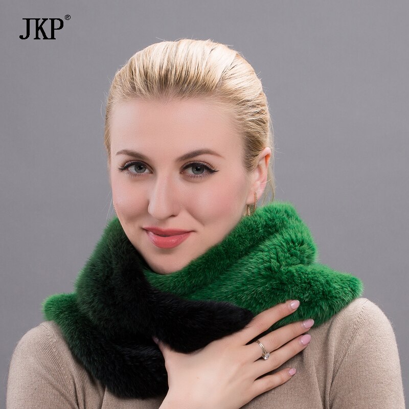 JKP autumn and winter natural mink fur woven scarf female leather mink fur collar scarf thick warm round neck fashion HW-06