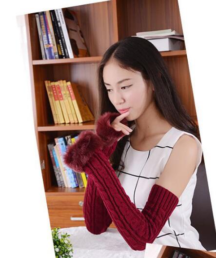 50 pcs wholesales fedex dhl wholesales Hot Selling Long Women Winter Gloves Warm faux Rabbit Fur Gloves Mittens 8 colors