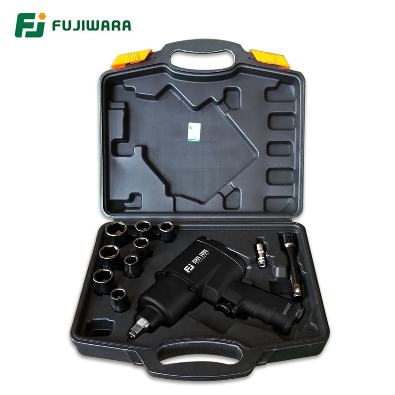 FUJIWARA Air Pneumatic Wrench 1/2" 1280N.M Impact Spanner Large Torque Tire Removal Tool Nut Sleeves Pneumatic Power Tools