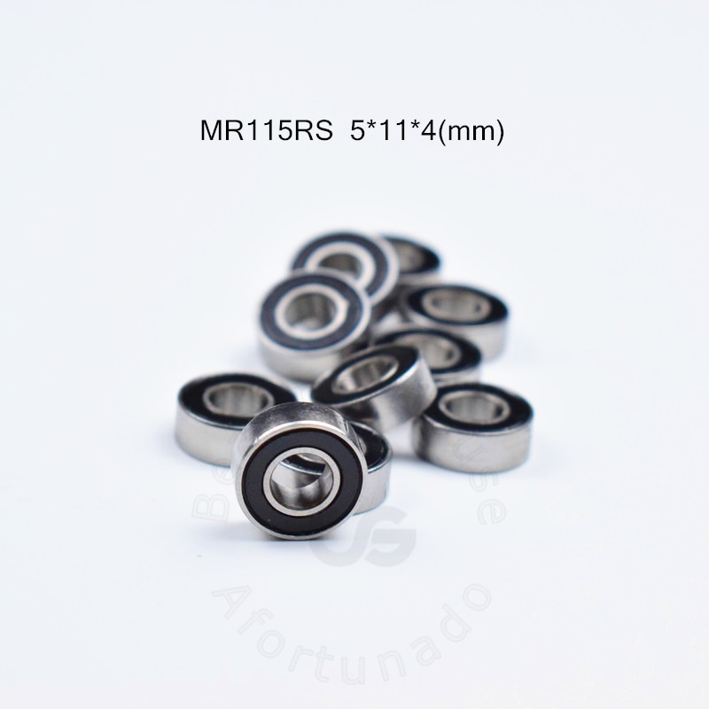 MR115RS 5*11*4(mm) 10pieces free shipping bearing ABEC-5 rubber Sealed Miniature Mini Bearing MR115 chrome steel bearings