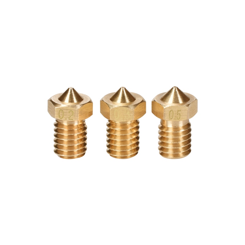3D V6 Brass Nozzle 0.2 0.25 0.3 0.4 0.5 0.6 0.8 1mm For 3D V5 V6 J-head Hotend 1.75mm 3mm Filament Extruder For 3D Printer Parts
